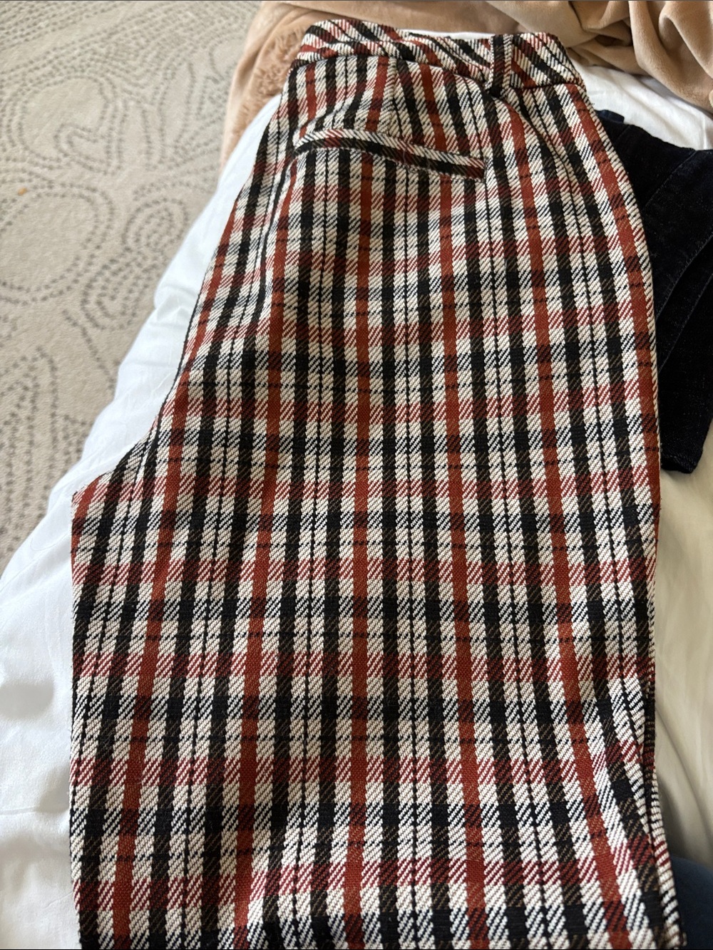 CAbi Men's Plaid Chinos in Black, White & Brown
